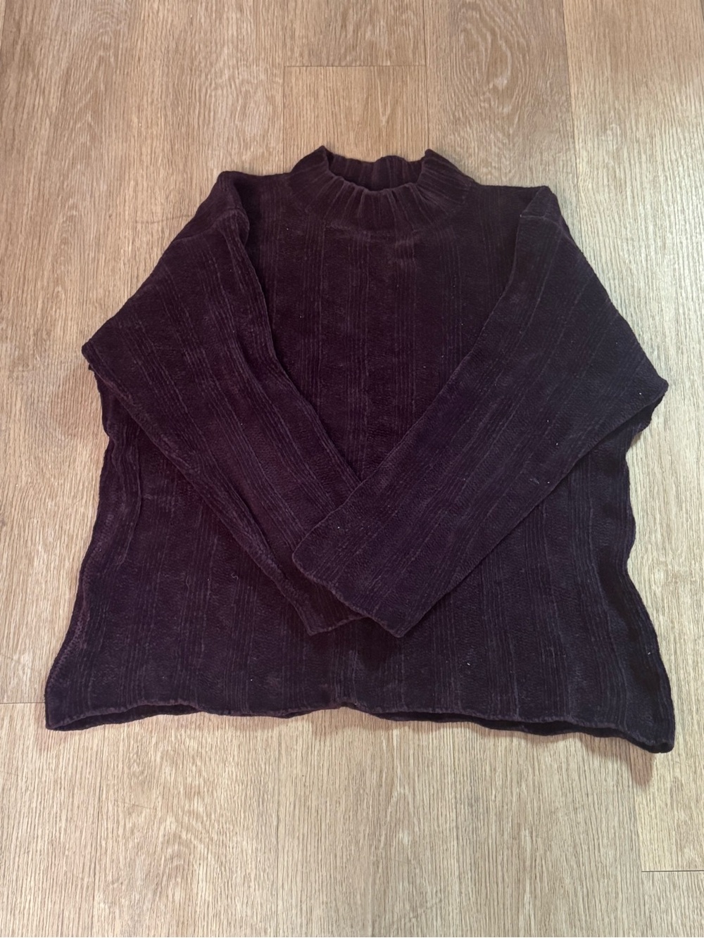 Vintage Eddie Bauer Women’s Dark Purple Cotton Cowl Neck Sweater Sz S